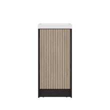 Mueble De Lavamanos Syra, Kronos Wengue y Roble Natural, Con textura ranurada incluye lavamanos ZF