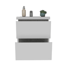 Mueble para Lavamanos Pontus, Piedra y Gris, con Dos Amplios Cajones