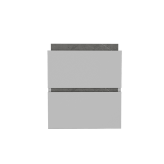 Mueble para Lavamanos Pontus, Piedra y Gris, con Dos Amplios Cajones