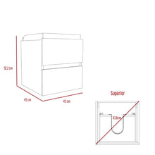 Mueble para Lavamanos Pontus, Piedra y Gris, con Dos Amplios Cajones