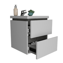 Mueble para Lavamanos Pontus, Piedra y Gris, con Dos Amplios Cajones