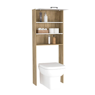 Gabinete de Baño Magnus, Café Claro y Blanco, con Una Puerta y Dos Entrepaños Para Ubicar Multiples Objetos