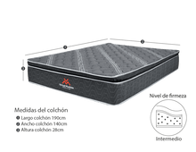 Colchón One Pillow gris Una Cara de Uso Para Cama Doble