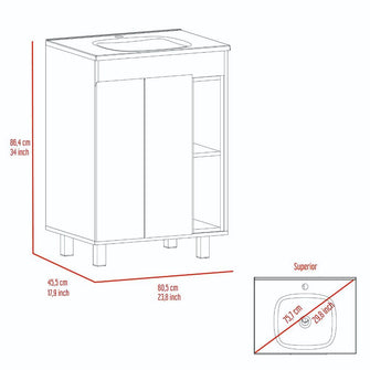 Mueble para Lavamanos Meka, Blanco Nevado, Incluye Lavamanos