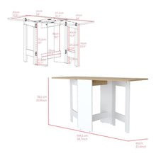 Mesa Auxiliar Galety, Blanco y Macadamia, Con Capacidad Para Seis Puestos ZF