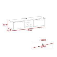 Mesa Para Tv Flotante Gleid, Wengue, con Dos Puertas Abatibles