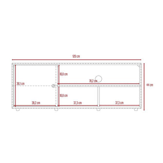 Mesa Para Tv Noah, Macadamia y Blanco Vainilla, para tv de hasta 55 pulgadas