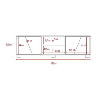 Mesa Para Tv Orus, Miel y Nogal, con Espacio Para Televisor de 80 Pulgadas