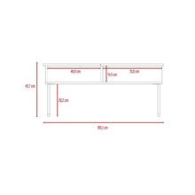 Mesa de Centro Salento, Chocolate y Wengue, con patas metálicas