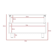 Mesa de Centro Albar, Blanco Perla, con Entrepaño Extensible  ZF