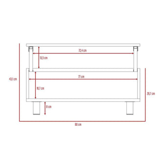 Mesa de Centro Albar, Blanco Perla, con Entrepaño Extensible  ZF