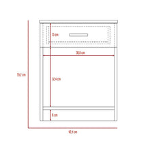 Mesa de Noche Bonaire, Blanco Vainilla, con Un Cajon Multiuso X2