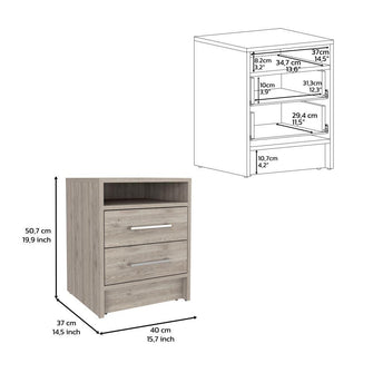 Mesa de Noche Brail, Humo, con Espacio Para Colocar Objetos Decorativos  X2