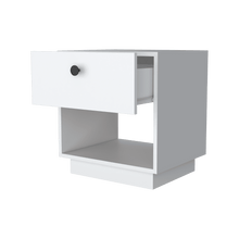 Mesa de Noche Luxu, Blanco Nevado, con Un cajon