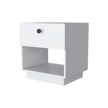 Mesa de Noche Luxu, Blanco Nevado, con Un cajon