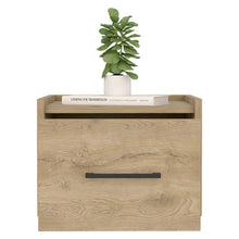 Mesa de Noche Flotante Boa, Macadamia, Con Espacio Para Colocar Objetos Decorativos