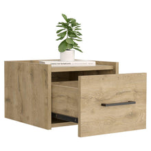 Mesa de Noche Flotante Boa, Macadamia, con Espacio para Colocar Objetos Decorativos