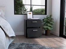 Mesa de Noche Wesley, Wengue, con Dos Cajones Deslizables