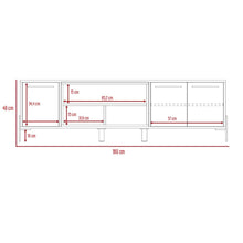 Mesa para Tv Sharon, Café claro y Wengue, Con Variedad de Entrepaños