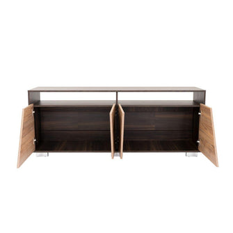 Mesa Para Tv Orus, Miel y Nogal, con Espacio Para Televisor de 70 Pulgadas