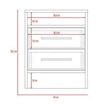 Mesa de Noche Douglas, Chocolate y Blanco, con Un Entrepaño Superior y Dos Cajones Organizadores X2