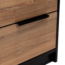 Mesa de Noche Wesley, Wengue y Miel, con Dos Cajones Organizadores