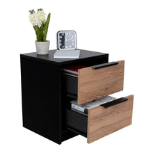 Mesa de Noche Wesley, Wengue y Miel, con Dos Cajones Organizadores X2