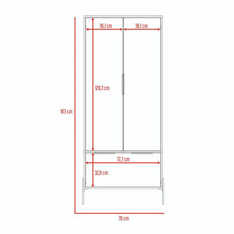 Closet Midas, Blanco Nevado, 2 Puertas y 1 Cajonera