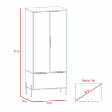 Closet Midas, Blanco Nevado, 2 Puertas y 1 Cajonera