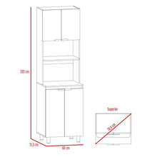 Módulo Microondas Diamante, Beige y Blanco, con Cuatro Puertas Batientes