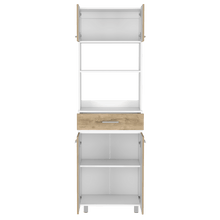 Módulo Microondas Eris, Macadamia y Blanco Duqueza, con Cuatro Puertas Batientes