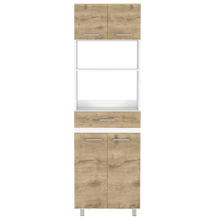 Módulo Microondas Eris, Macadamia y Blanco Duqueza, con Cuatro Puertas Batientes