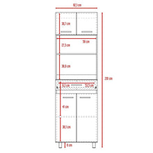 Módulo Microondas Eris, Macadamia y Blanco Duqueza, con Cuatro Puertas Batientes