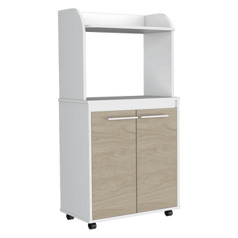 Módulo Microondas Kova, Beige y Blanco Duqueza, con Dos Puertas Batientes