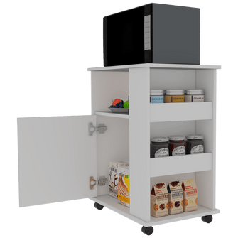 Módulo Microondas Lower, Blanco, con Una Puerta Abatible y Rodachinas Para Su Fácil Desplazamiento ZF