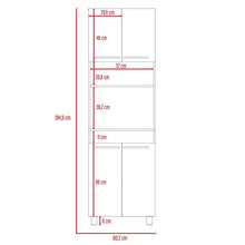 Módulo Microondas Vixmo, Nogal y Blanco Duqueza, con Cuatro Puertas Batientes
