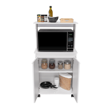 Módulo Microondas Palma, Blanco, con Dos Puertas Abatibles y Rodachinas Para Su Fácil Desplazamiento