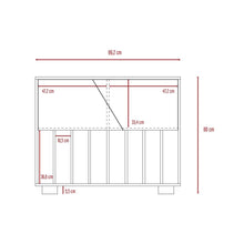 Mueble Auxiliar Orus, Caoba y Miel, con Patas En Acero y Espacio Para Objetos Decorativos
