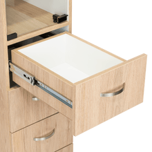 Mueble Auxiliar de Baño Picasso, Beige y Blanco, con Dos Entrepaños y Cuatro Cajones