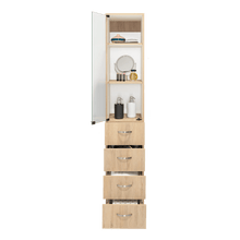 Mueble Auxiliar de Baño Picasso, Beige y Blanco, con Dos Entrepaños y Cuatro Cajones