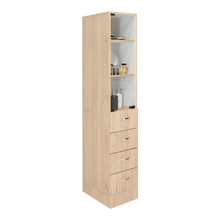 Mueble Auxiliar de Baño Picasso, Beige y Blanco, con Dos Entrepaños y Cuatro Cajones