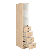 Mueble Auxiliar de Baño Picasso, Beige y Blanco, con Dos Entrepaños y Cuatro Cajones