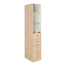 Mueble Auxiliar de Baño Picasso, Beige y Blanco, con Dos Entrepaños y Cuatro Cajones