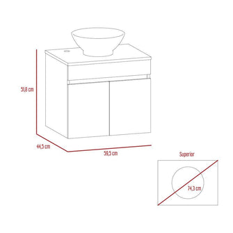 Mueble Baño Aereo Manchester, Blanco Duqueza, Con Amplio Espacio de Almacenamiento