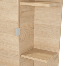 Mueble Esquinero Aqua, Beige y Blanco, con Variedad de Entrepaños