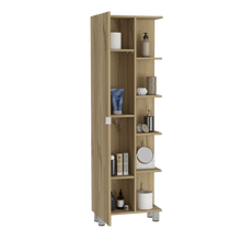 Mueble Esquinero Arán, Café Claro, con Variedad de Entrepaños