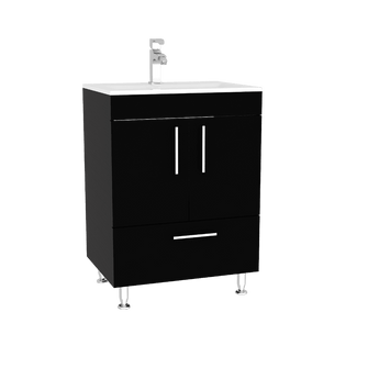 Mueble para Lavamanos Homer, Wengue, con Un Cajón y Dos Puertas Batientes