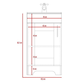 Mueble para Lavamanos Apolis, Wengue, con Una Puerta Batiente