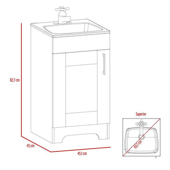 Mueble para Lavamanos Apolis, Wengue, con Una Puerta Batiente