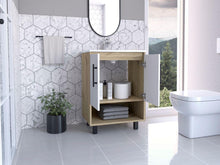 Mueble para Lavamanos Aqua, Café Claro y Blanco Vainilla, con 2 puertas abatibles Incluye Lavamanos